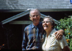 Bill and Barb in front of the Red House.